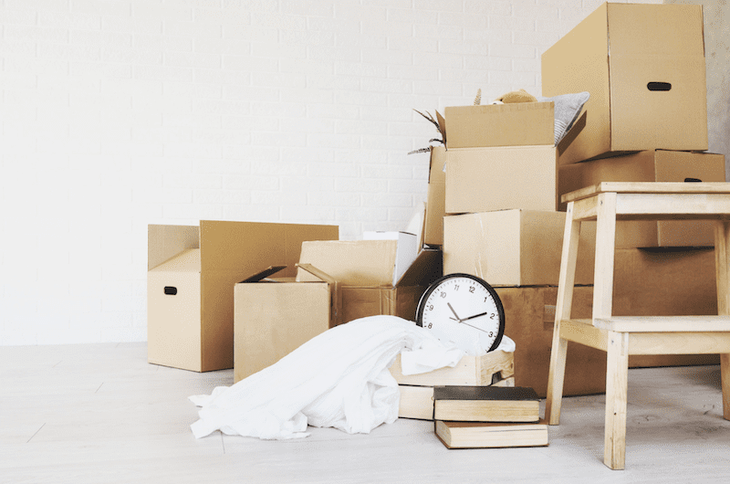 Boxes stacked up on each other