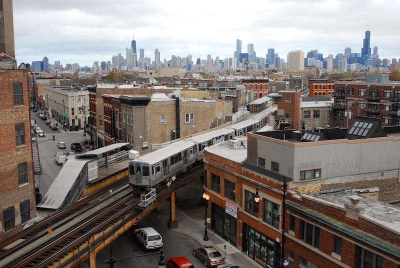 Wicker Park aerial view