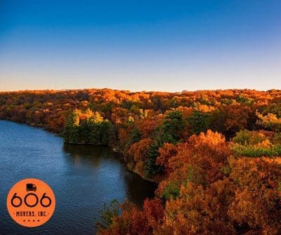 Fall foliage aerial view